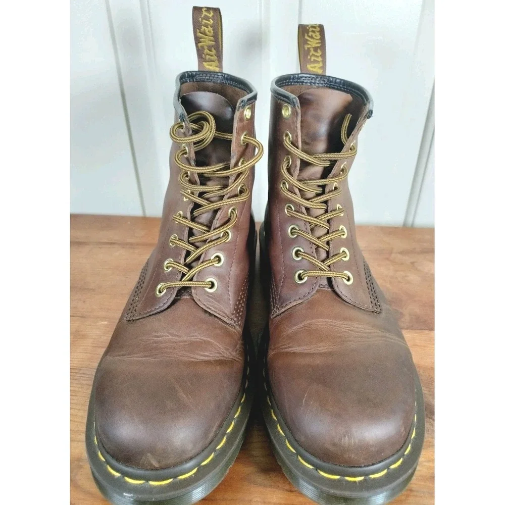 Dr. Martens 1460 Crazy Horse Leather Boots Brown - Men's US 9 / UK 8 - EUC
